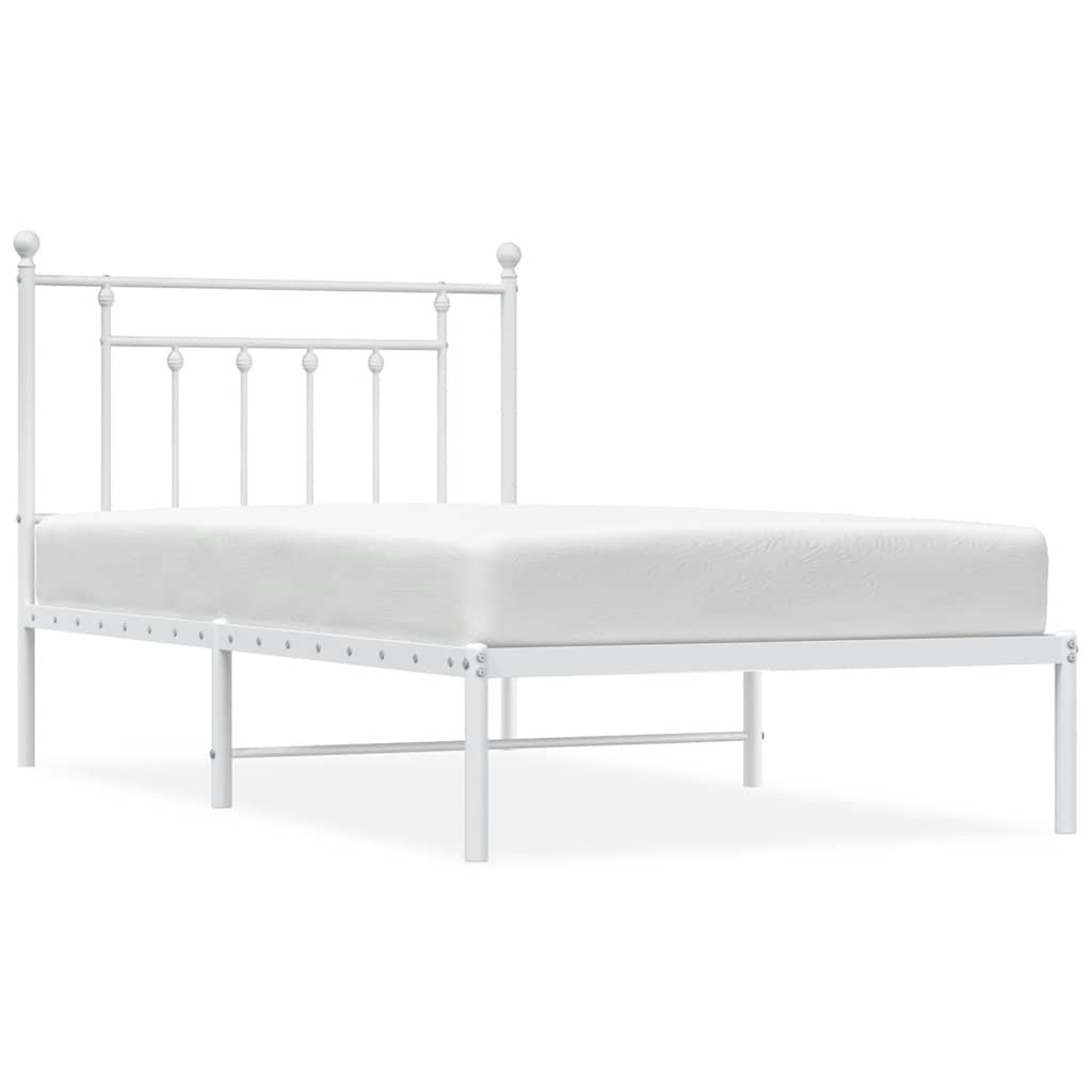 Giroletto con Testiera Metallo Bianco 100x190 cm | homemem39