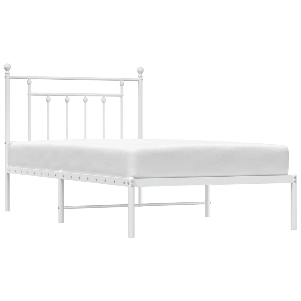 Giroletto con Testiera Metallo Bianco 100x190 cm | homemem39