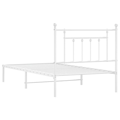 Giroletto con Testiera Metallo Bianco 100x190 cm | homemem39