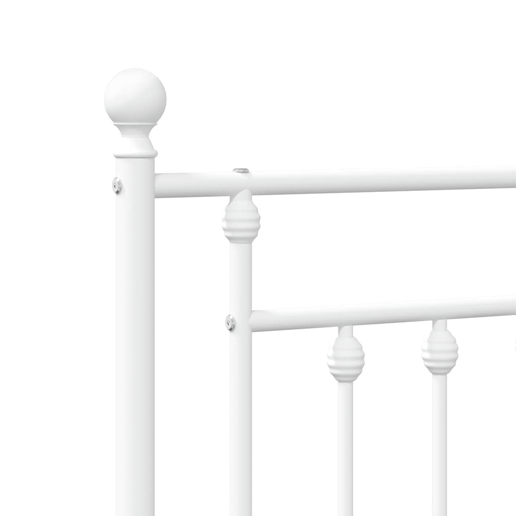 Giroletto con Testiera Metallo Bianco 100x190 cm | homemem39