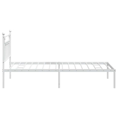 Giroletto con Testiera Metallo Bianco 100x200 cm | homemem39