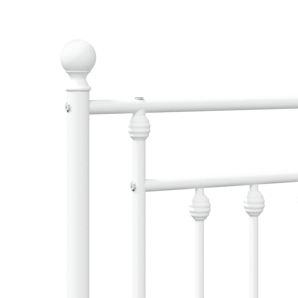 Giroletto con Testiera Metallo Bianco 100x200 cm | homemem39