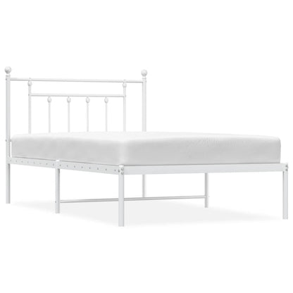Giroletto con Testiera Metallo Bianco 107x203 cm