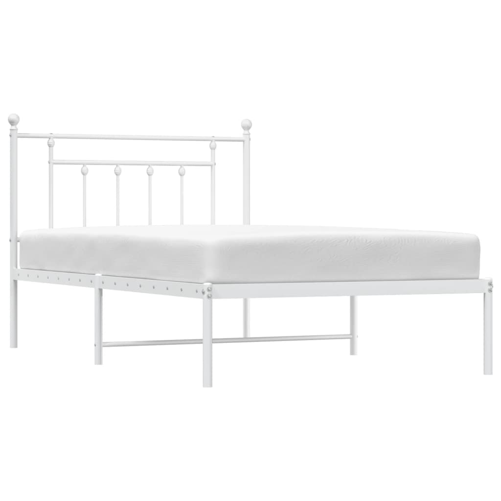 Giroletto con Testiera Metallo Bianco 107x203 cm