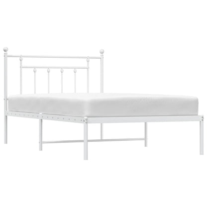 Giroletto con Testiera Metallo Bianco 107x203 cm