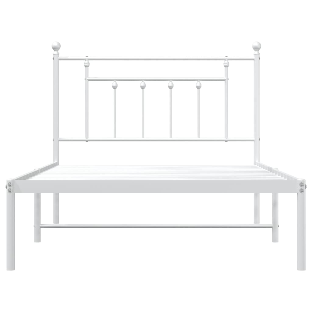 Giroletto con Testiera Metallo Bianco 107x203 cm