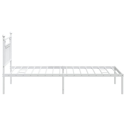 Giroletto con Testiera Metallo Bianco 107x203 cm