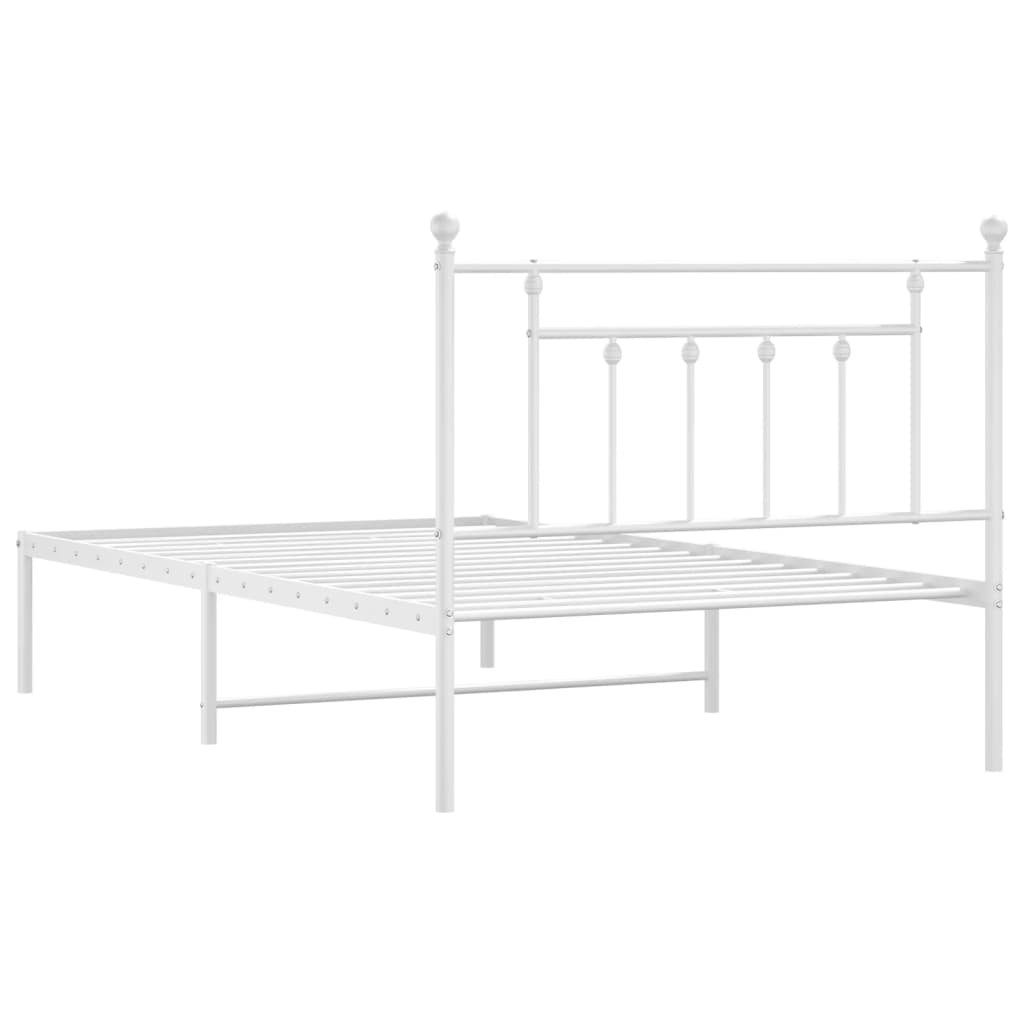 Giroletto con Testiera Metallo Bianco 107x203 cm | homemem39