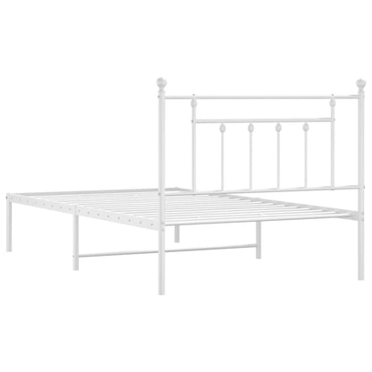 Giroletto con Testiera Metallo Bianco 107x203 cm