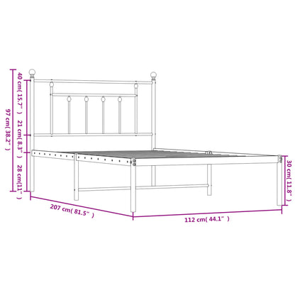 Giroletto con Testiera Metallo Bianco 107x203 cm | homemem39