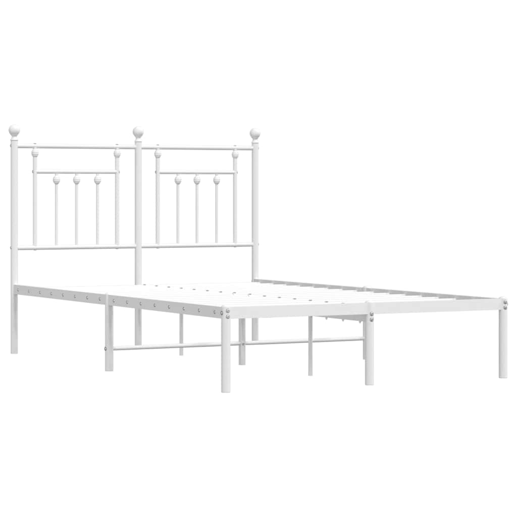 Giroletto con Testiera Metallo Bianco 120x190 cm | homemem39