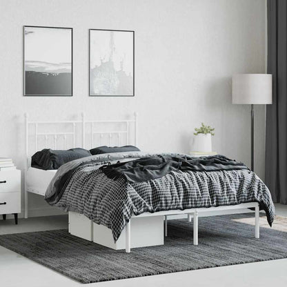 Giroletto con Testiera Metallo Bianco 120x190 cm