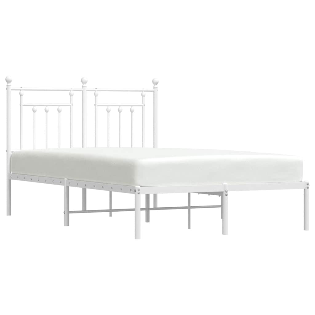 Giroletto con Testiera Metallo Bianco 120x190 cm