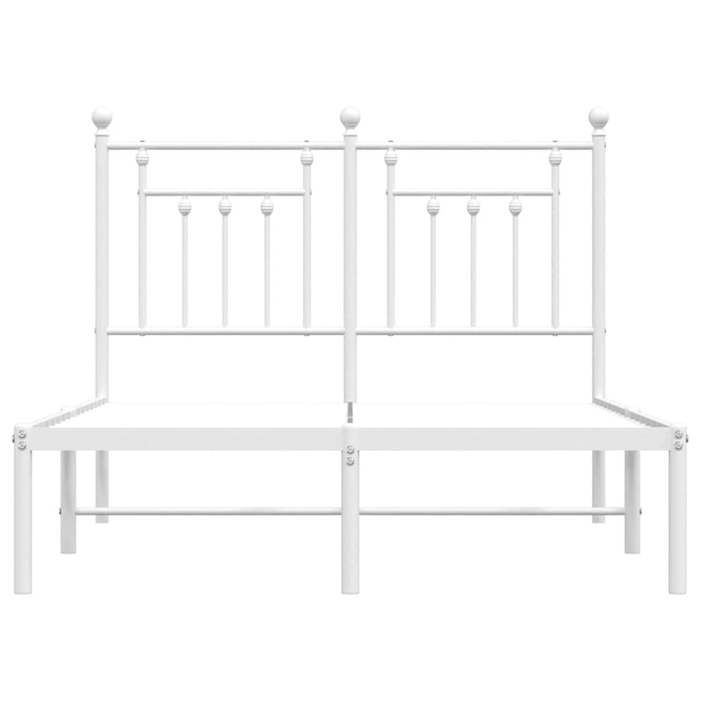 Giroletto con Testiera Metallo Bianco 120x190 cm