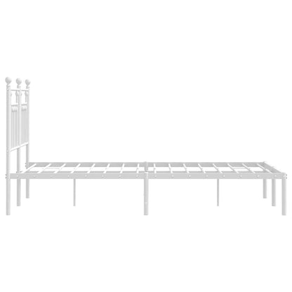 Giroletto con Testiera Metallo Bianco 120x190 cm | homemem39