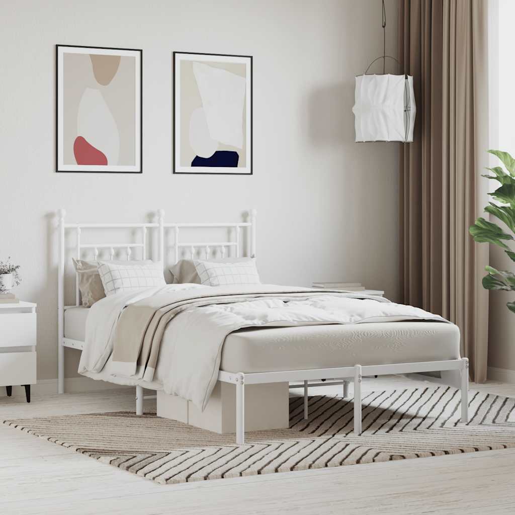 Giroletto con Testiera Metallo Bianco 120x190 cm | homemem39