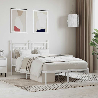 Giroletto con Testiera Metallo Bianco 120x190 cm | homemem39