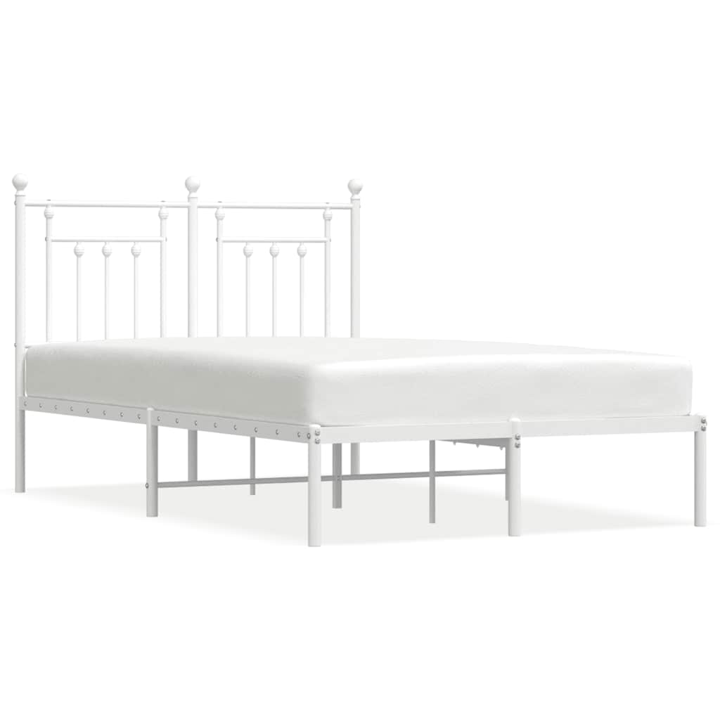 Giroletto con Testiera in Metallo Bianco 120x200 cm