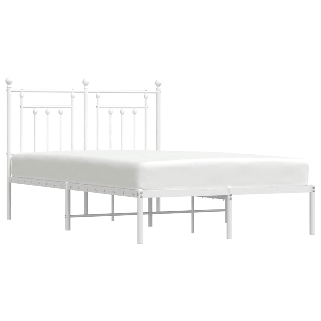 Giroletto con Testiera in Metallo Bianco 120x200 cm