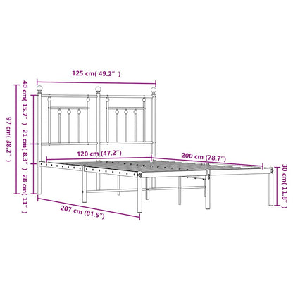 Giroletto con Testiera in Metallo Bianco 120x200 cm