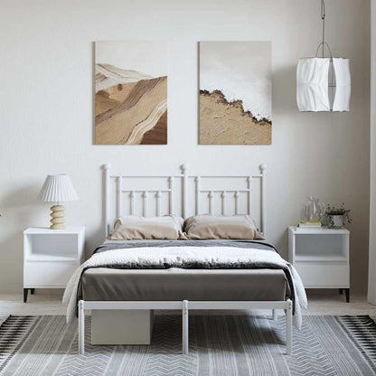 Giroletto con Testiera Metallo Bianco 135x190 cm