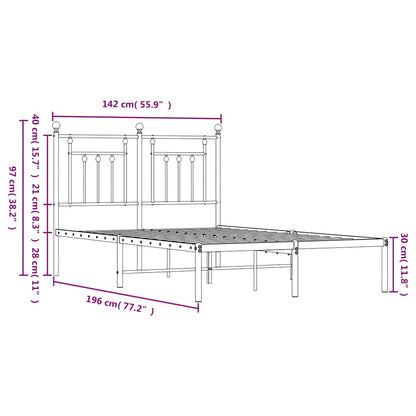 Giroletto con Testiera Metallo Bianco 135x190 cm | homemem39