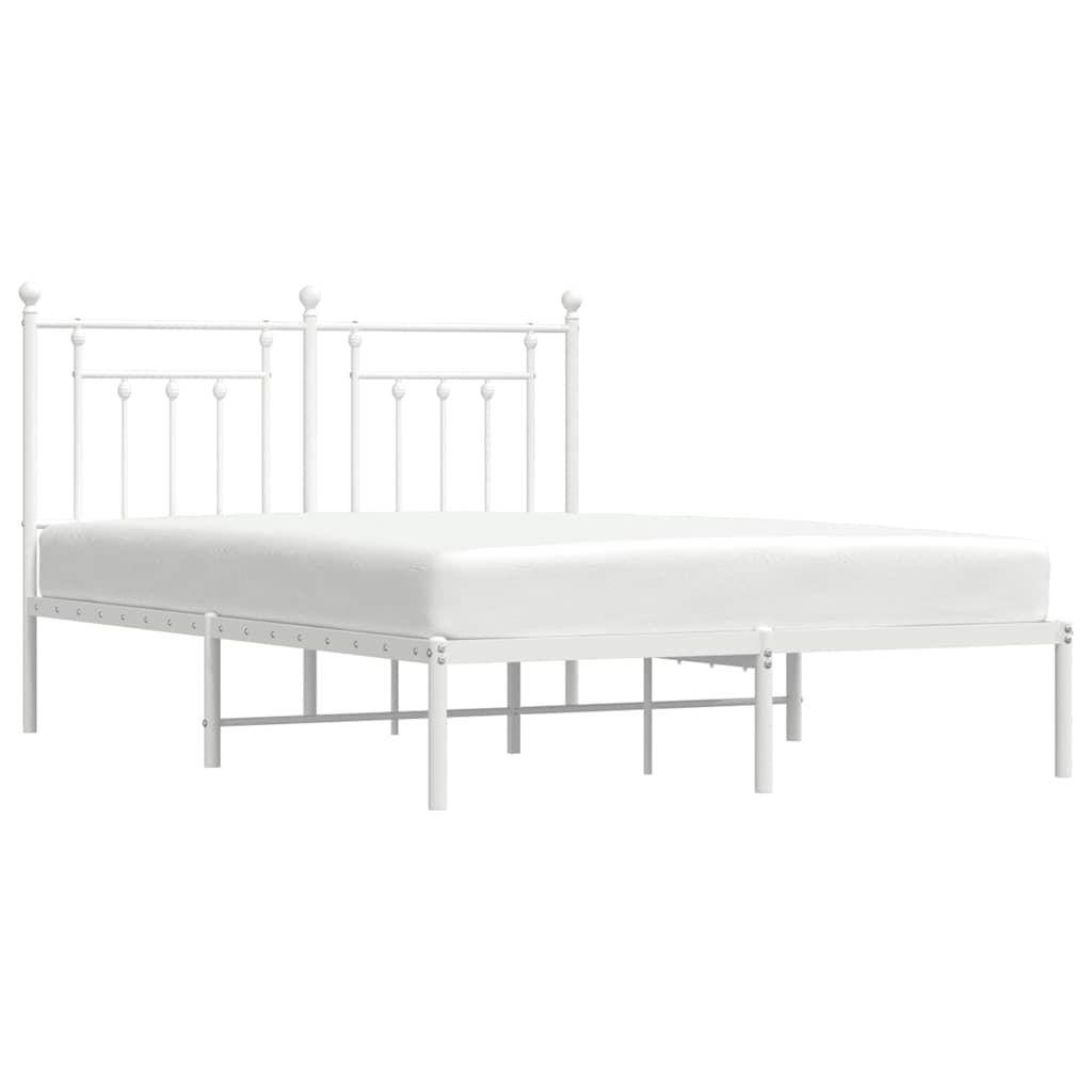 Giroletto con Testiera Metallo Bianco 140x190 cm