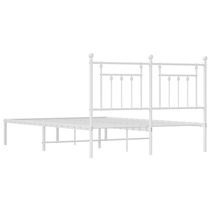 Giroletto con Testiera Metallo Bianco 140x190 cm