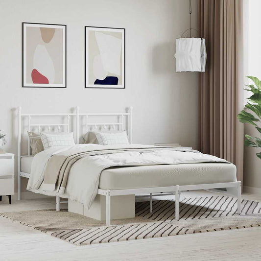 Giroletto con Testiera Metallo Bianco 140x190 cm | homemem39