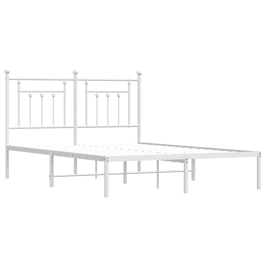Giroletto con Testiera Metallo Bianco 150x200 cm | homemem39