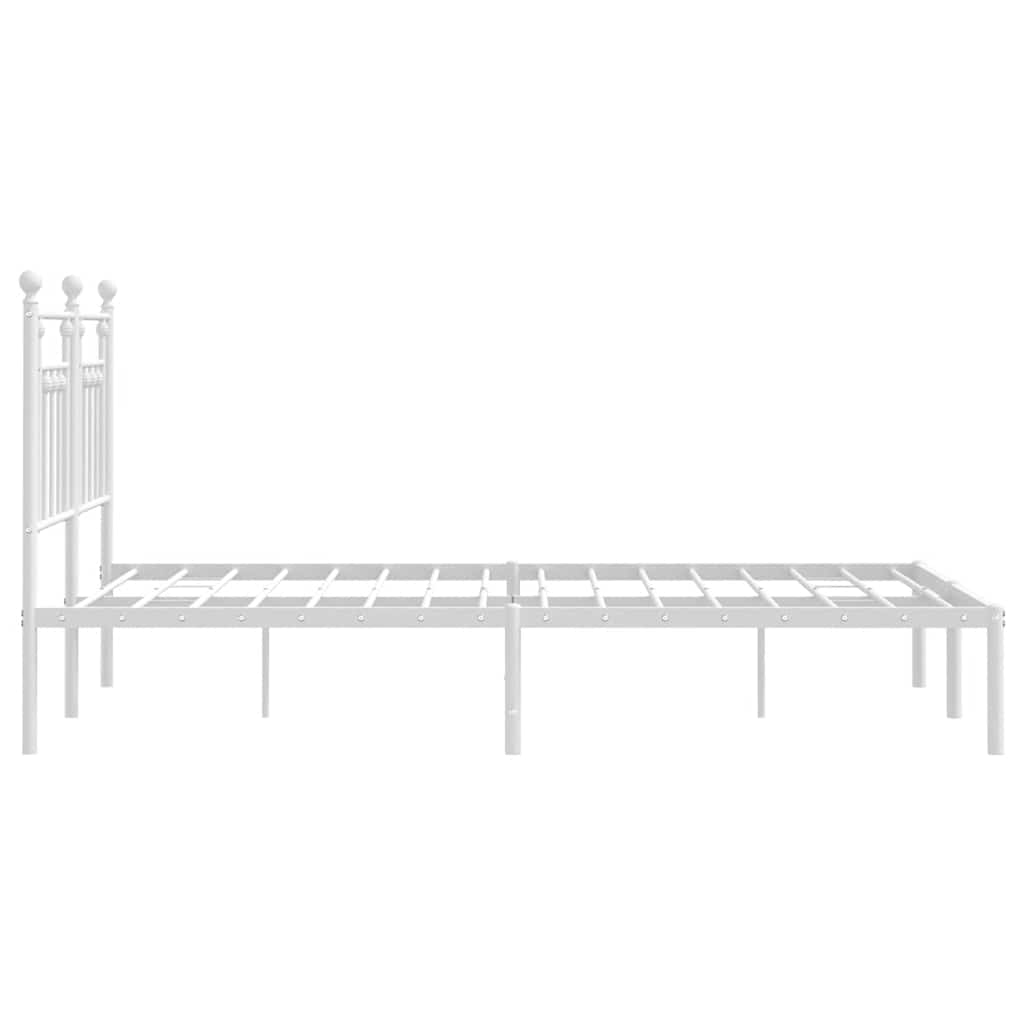 Giroletto con Testiera Metallo Bianco 150x200 cm | homemem39