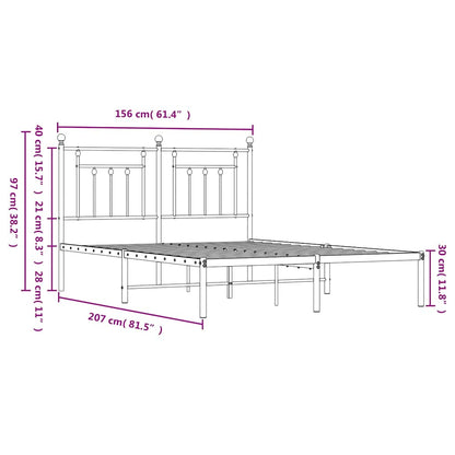 Giroletto con Testiera Metallo Bianco 150x200 cm | homemem39