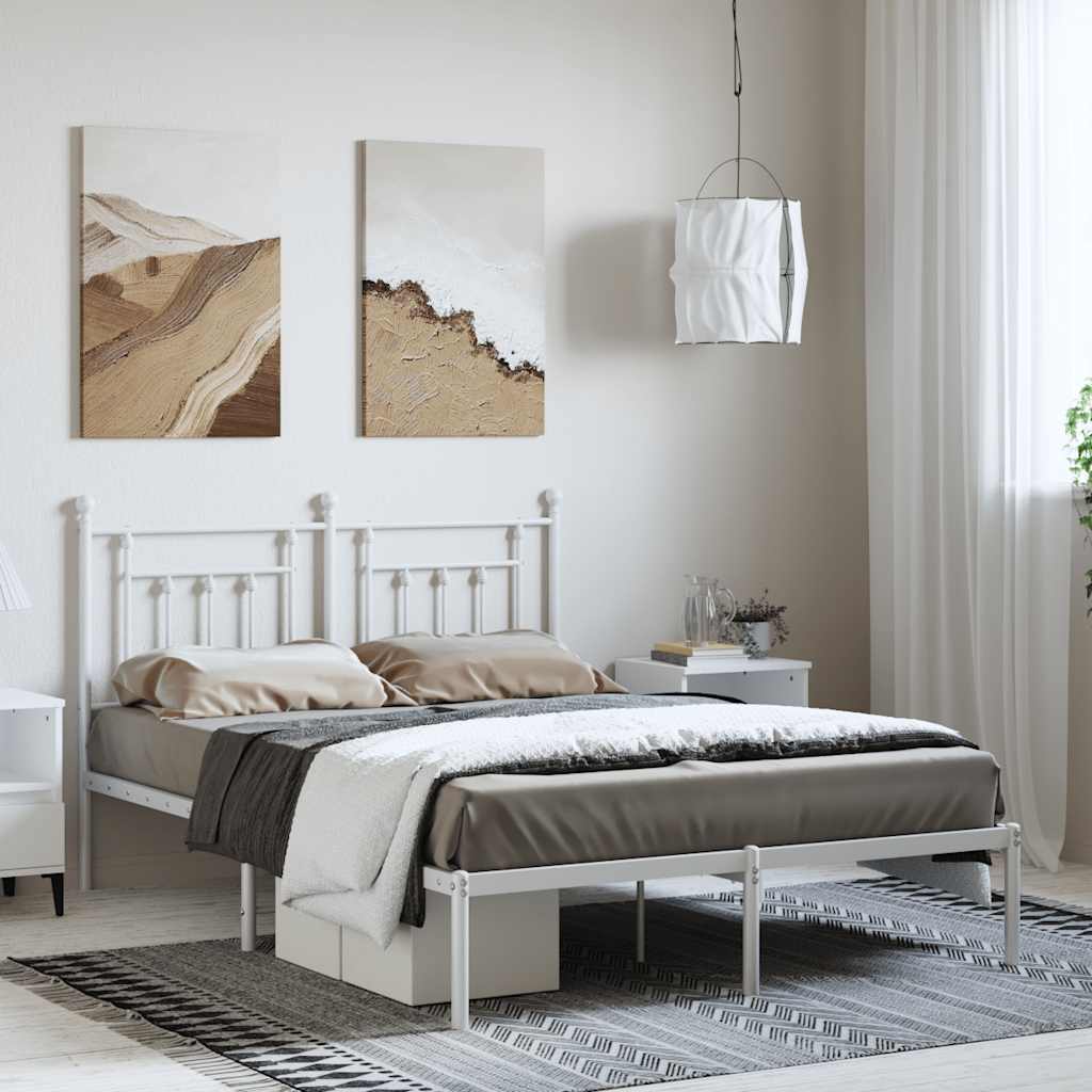 Giroletto con Testiera Metallo Bianco 150x200 cm | homemem39
