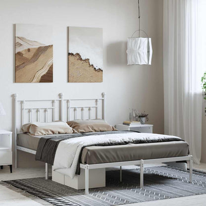 Giroletto con Testiera Metallo Bianco 150x200 cm | homemem39