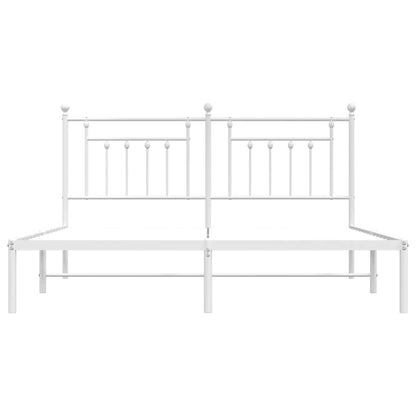 Giroletto con Testiera Metallo Bianco 160x200 cm