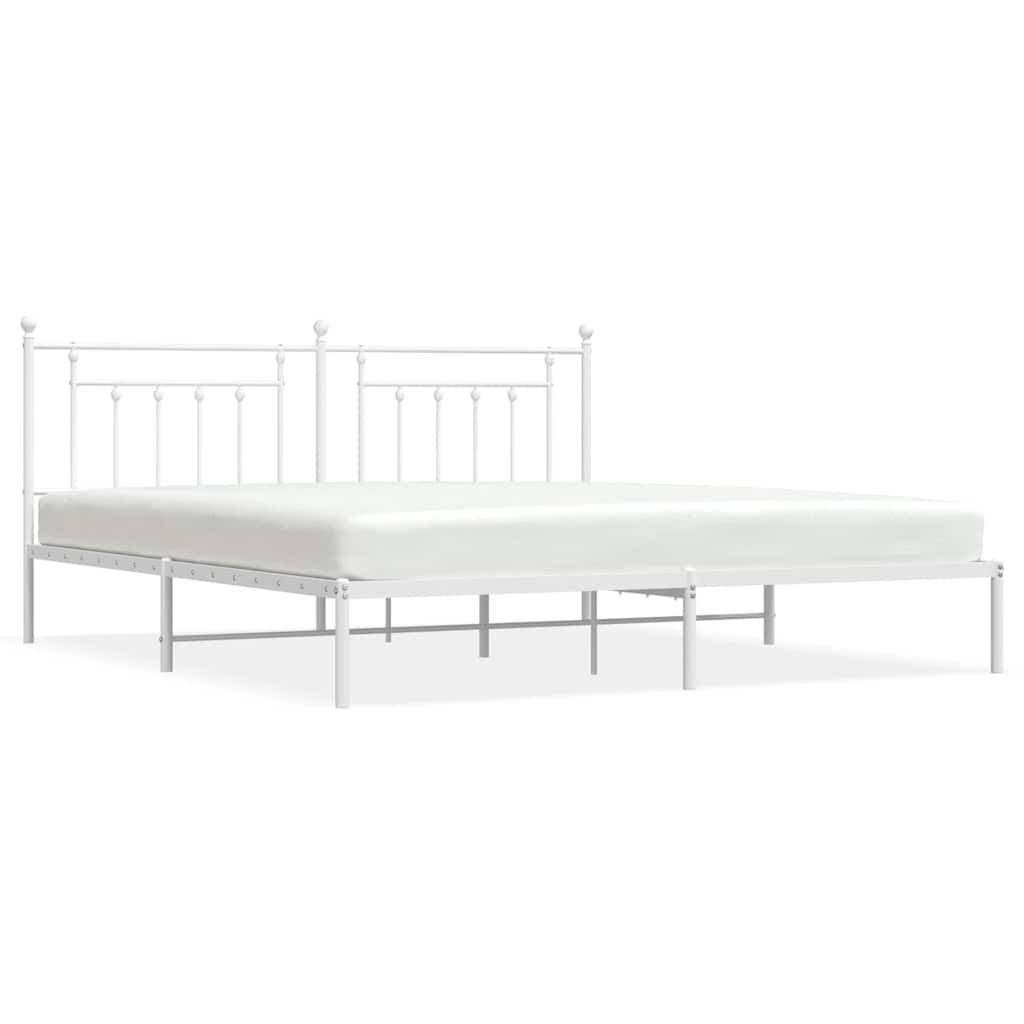 Giroletto con Testiera Metallo Bianco 193x203 cm | homemem39