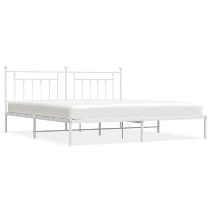 Giroletto con Testiera Metallo Bianco 193x203 cm | homemem39