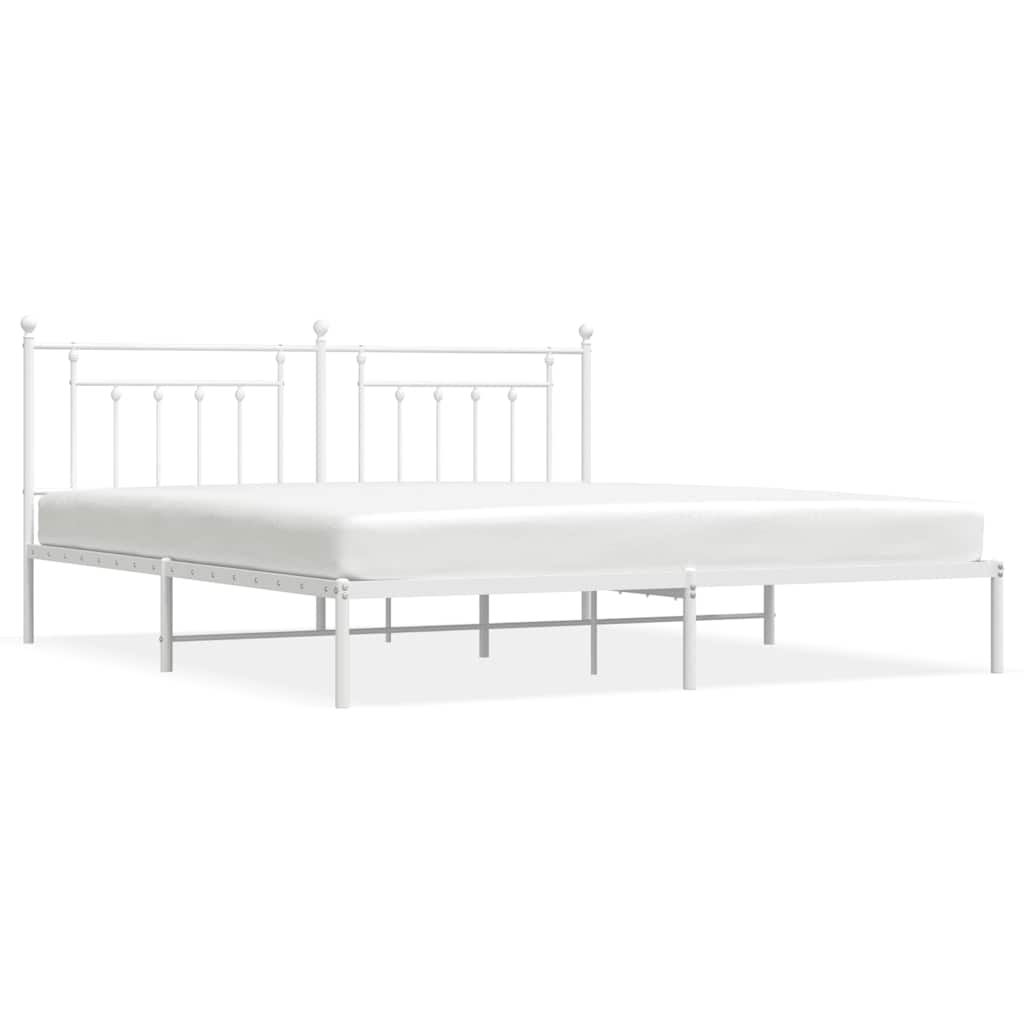Giroletto con Testiera Metallo Bianco 193x203 cm