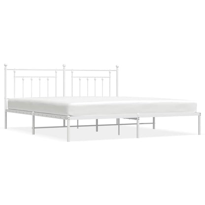 Giroletto con Testiera Metallo Bianco 193x203 cm