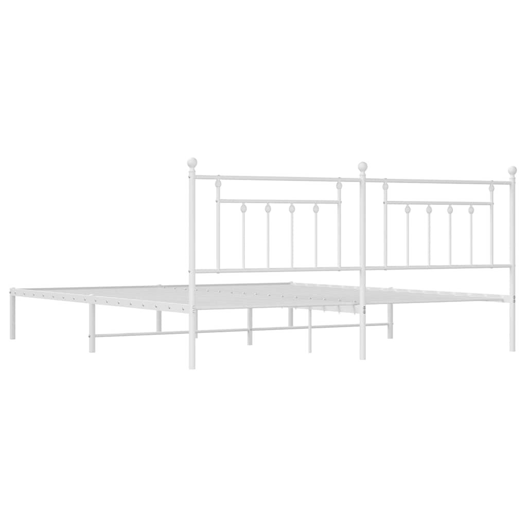 Giroletto con Testiera Metallo Bianco 193x203 cm | homemem39