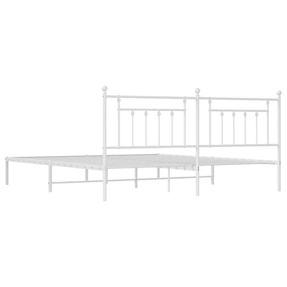 Giroletto con Testiera Metallo Bianco 193x203 cm | homemem39
