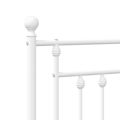 Giroletto con Testiera Metallo Bianco 193x203 cm | homemem39