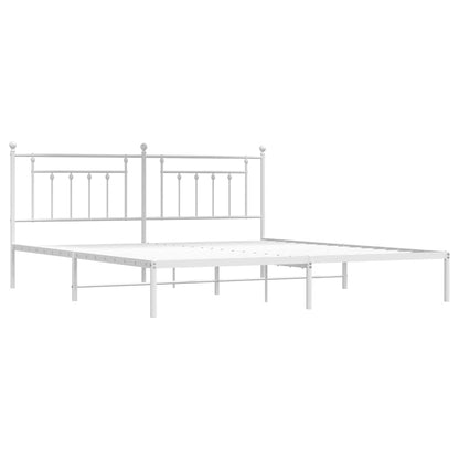 Giroletto con Testiera Metallo Bianco 200x200 cm | homemem39