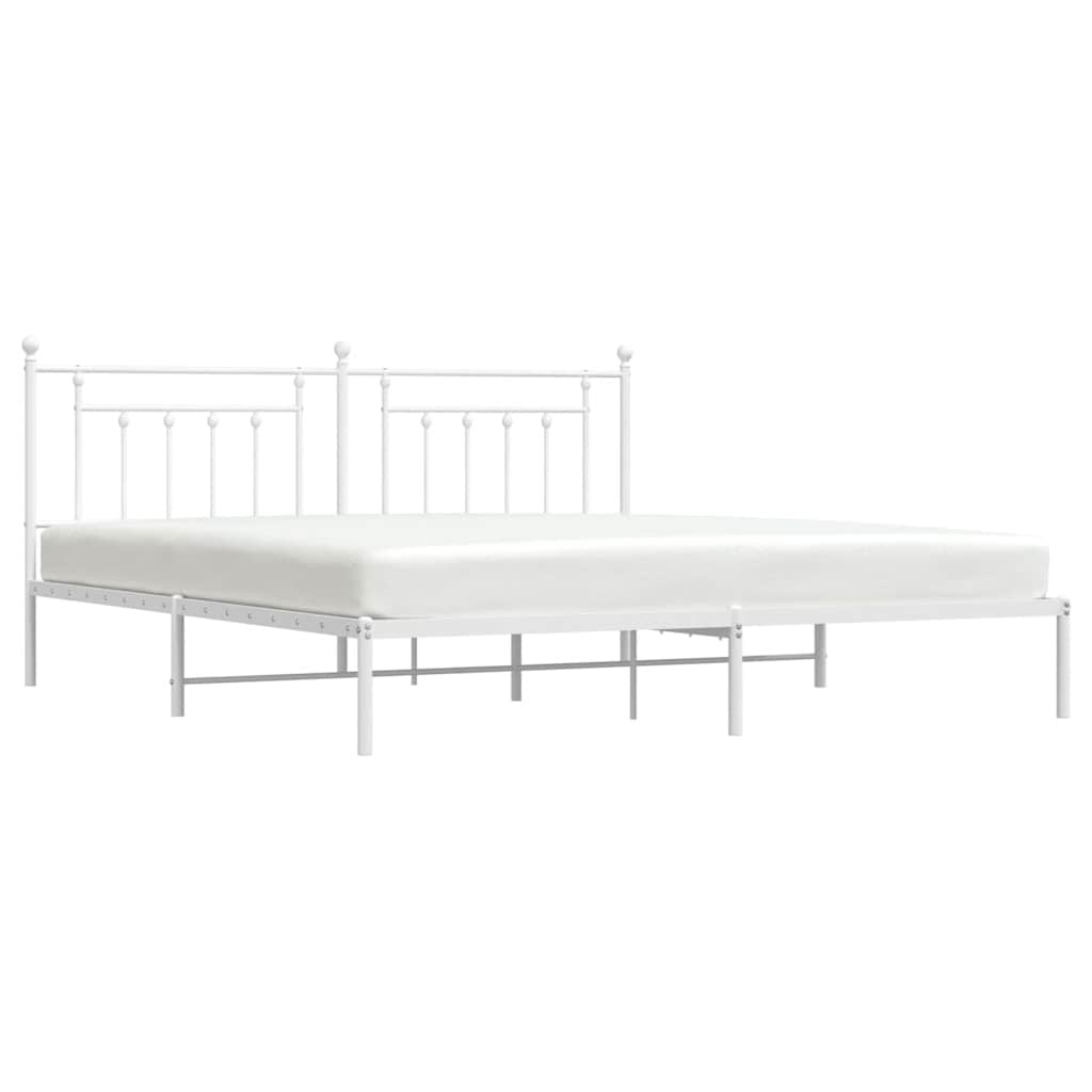 Giroletto con Testiera Metallo Bianco 200x200 cm | homemem39