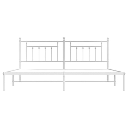 Giroletto con Testiera Metallo Bianco 200x200 cm | homemem39