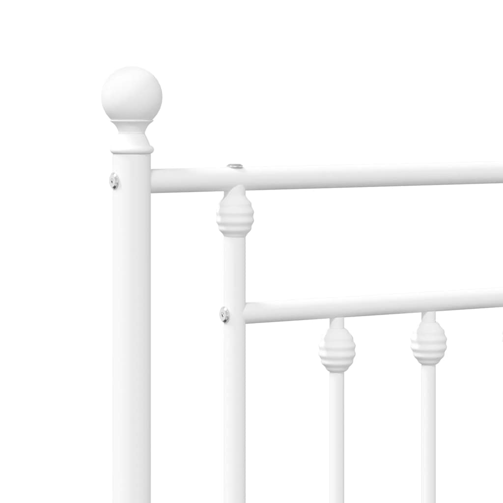 Giroletto con Testiera Metallo Bianco 200x200 cm | homemem39