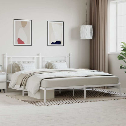 Giroletto con Testiera Metallo Bianco 200x200 cm | homemem39