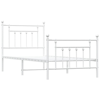 Giroletto con Testiera e Pediera Metallo Bianco 90x190 cm | homemem39