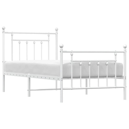 Giroletto con Testiera e Pediera Metallo Bianco 90x190 cm | homemem39