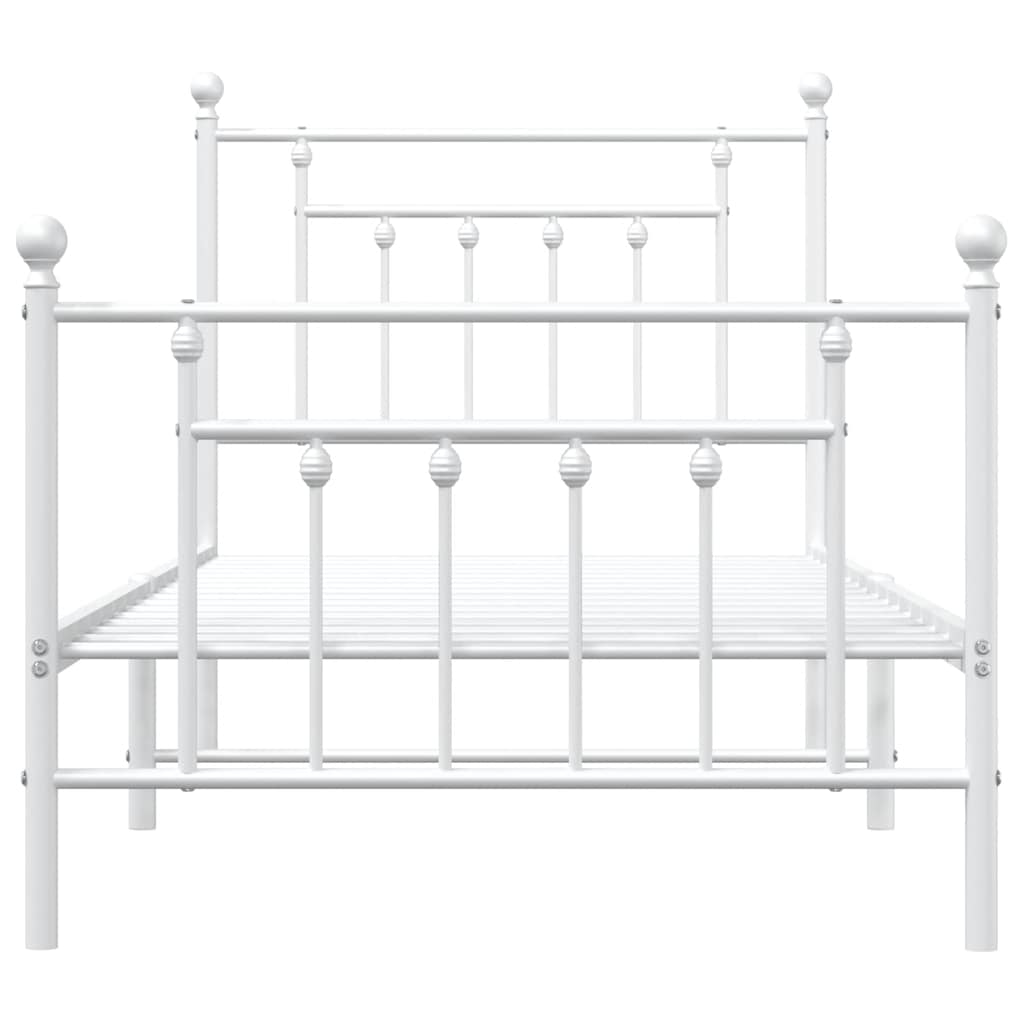 Giroletto con Testiera e Pediera Metallo Bianco 90x190 cm | homemem39